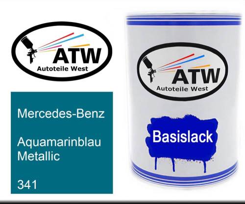 Mercedes-Benz, Aquamarinblau Metallic, 341: 500ml Lackdose, von ATW Autoteile West.